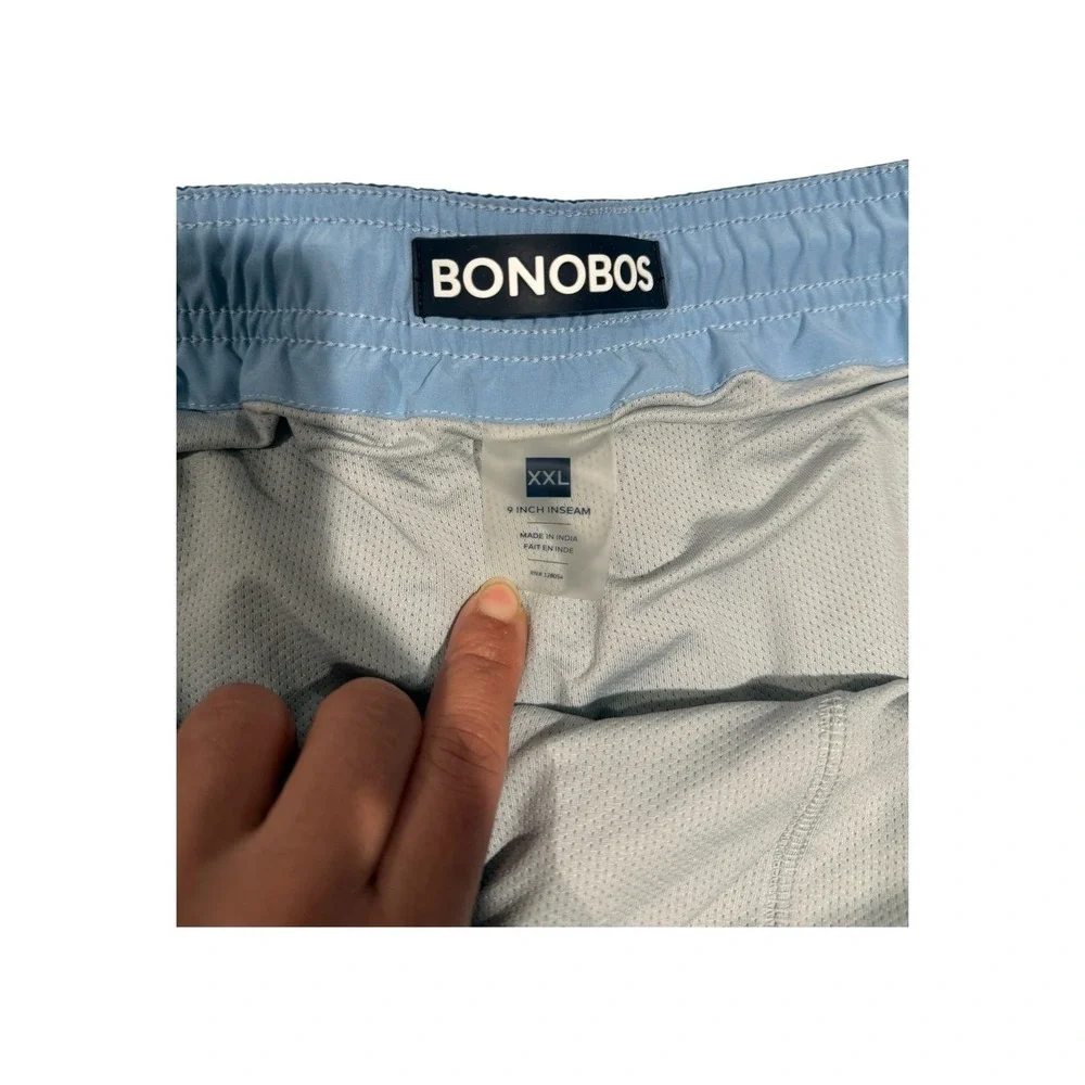 Bonobos Men's XXL Blue Striped Lined‎ Swim Shorts Trunks